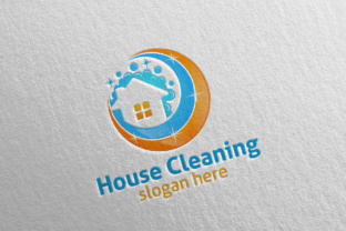 Home Cleaning Service Vector Logo Design