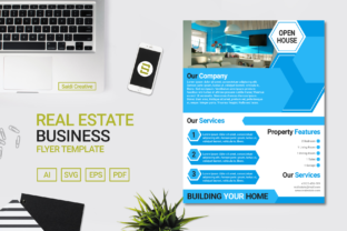 Real Estate Business Flyer Template Design with Blue Light Colour US Flyer Size